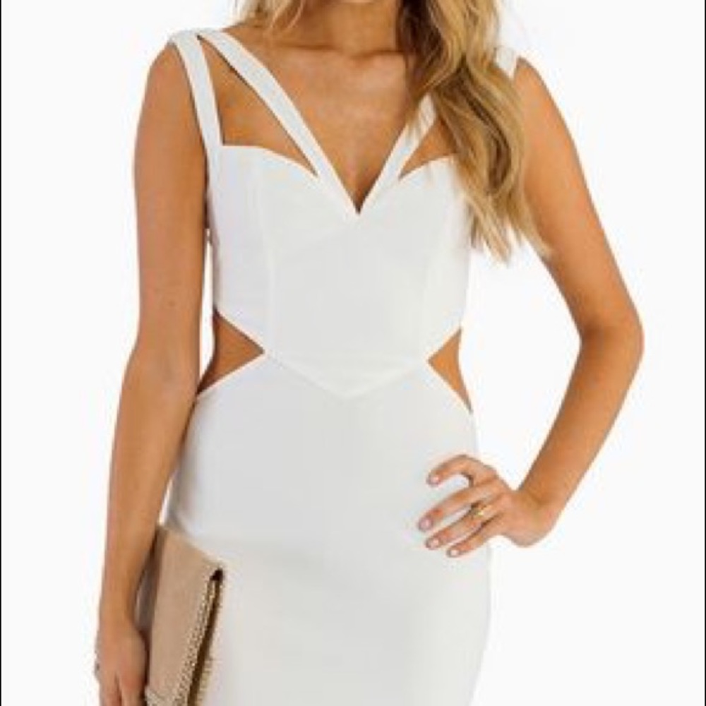 White cut out dress